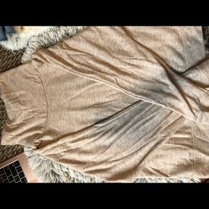 Turtle neck tan crew neck